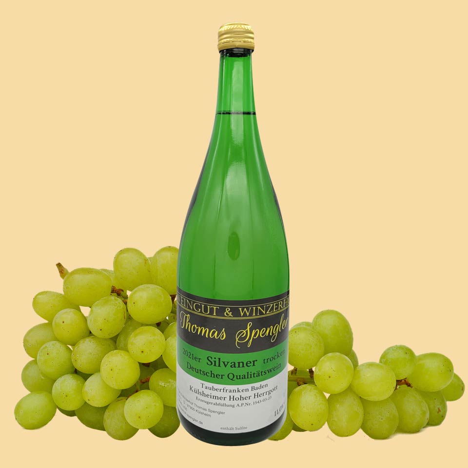 2021er Silvaner - trocken - 1L Flasche mit Etikett