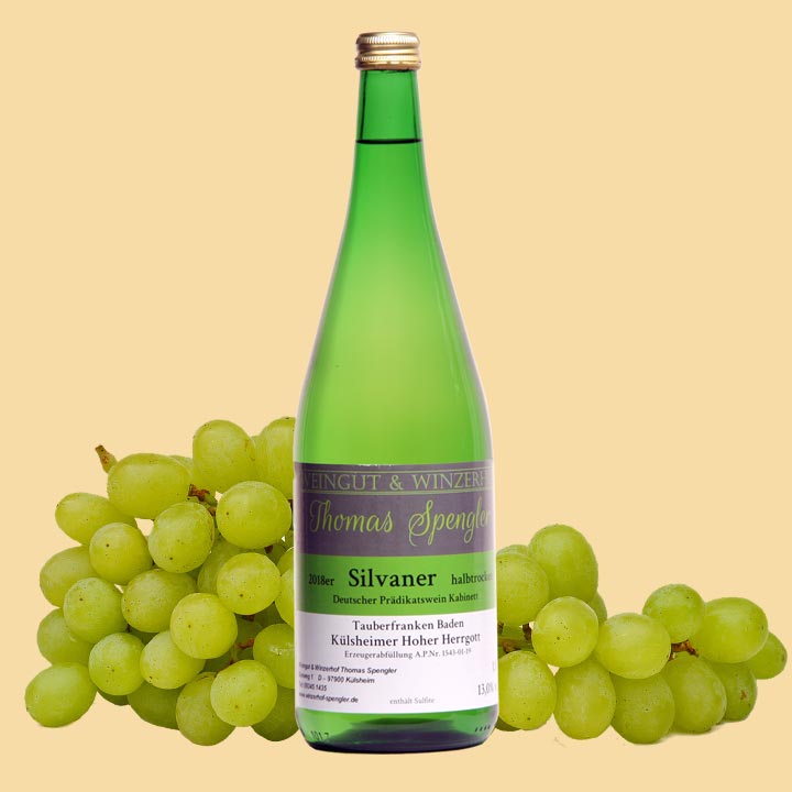 2018er Silvaner - halbtrocken - 1L Flasche mit Etikett