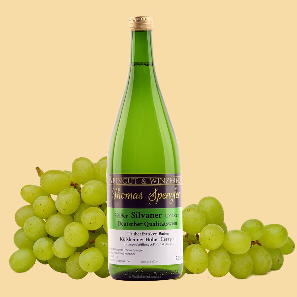 2019er Silvaner - trocken - 1L Flasche mit Etikett